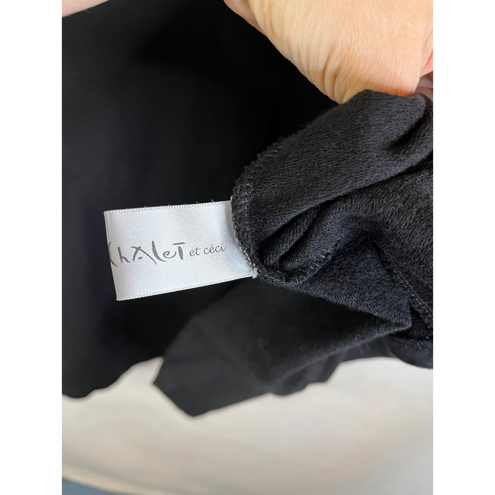 Chalet Et Ceci Black Asymmetric Long Sleeve Short Margo Dress L NWOT Lagenlook - Picture 9 of 9